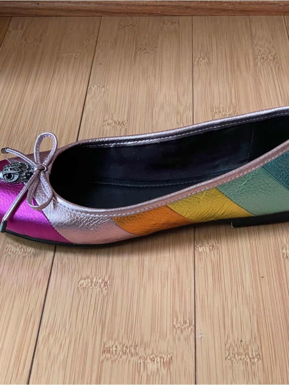🌈 Kurt Geiger London Eagle Ballet Rainbow Multicolor Flats Sz US 6.5-7 EU 37🌈 - Picture 8 of 15